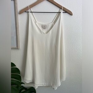 Ann Taylor Loft Outlet White Chiffon Tank